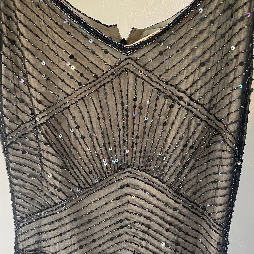 Adrianna Papell Black Sequin Mini Dress - Picture 2 of 4